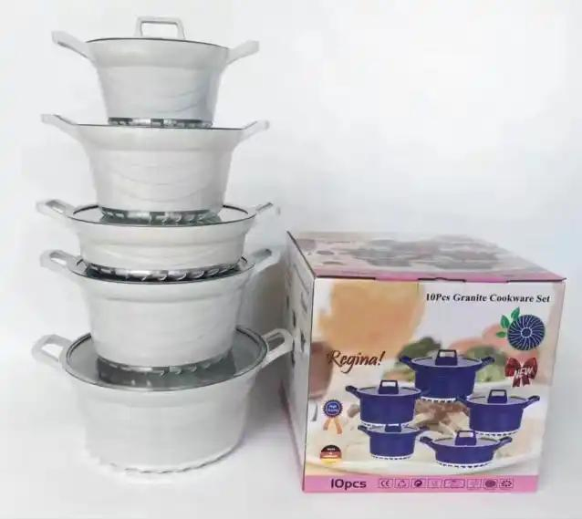 Good Selling Kitchen Aluminum Cookware Sets Nonstick Granite Marble Coating Cooking Pot