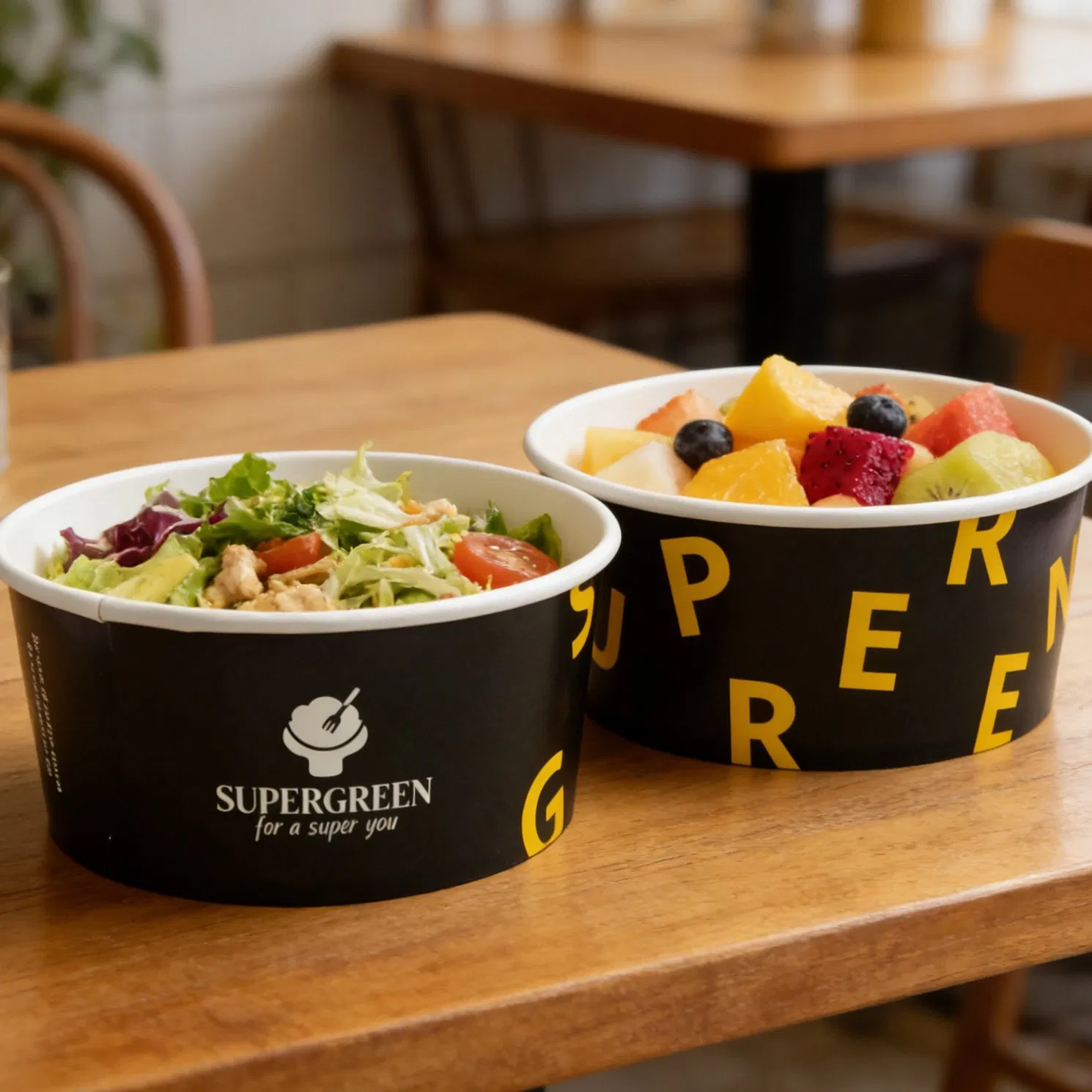 Food Packaging Multi Purpose Eco-Friendly Disposable Kraft Paper Salad Bowl