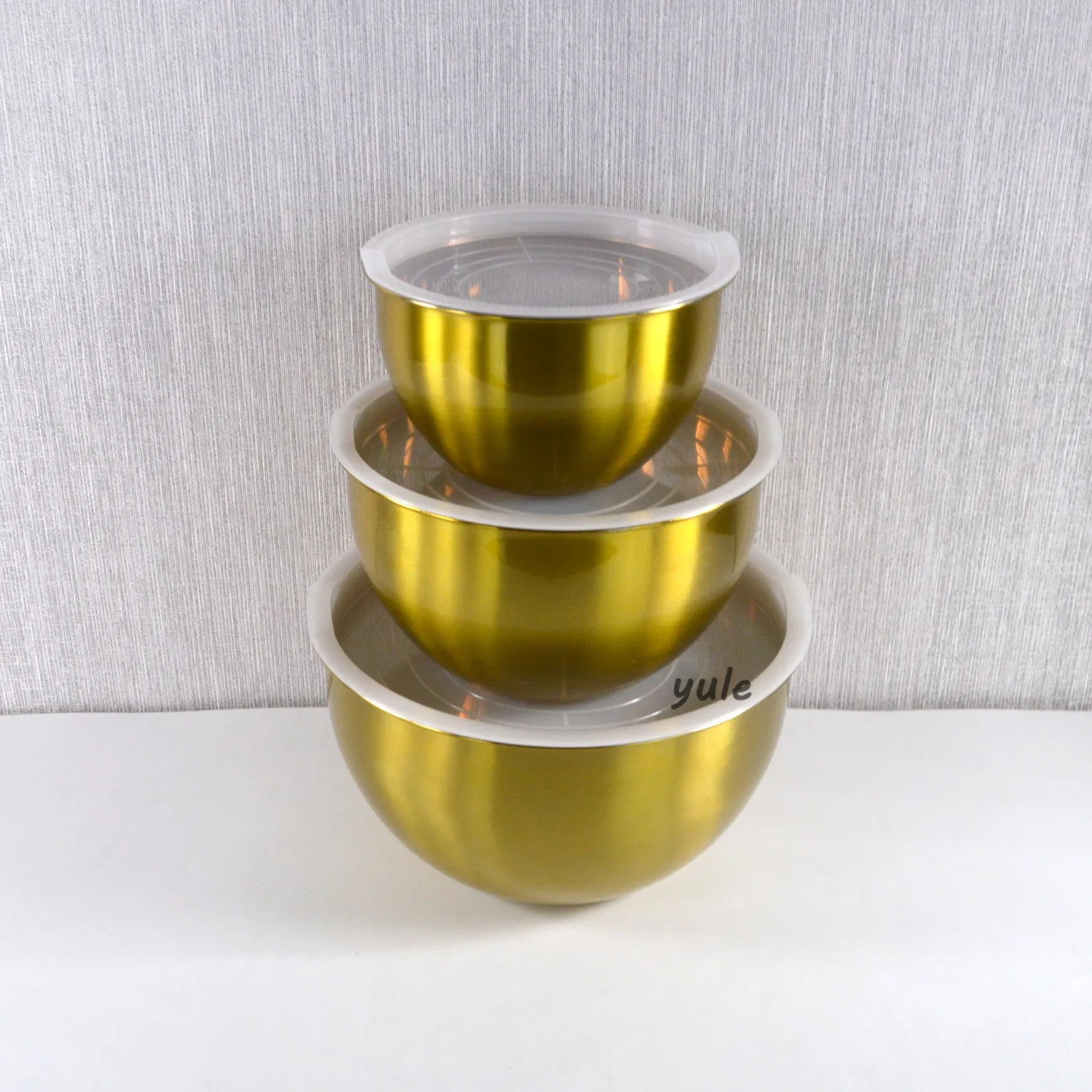 European Hot Sale Stainless Steel Nesting Mixing Bowl for Kitchenware Luxury Golden