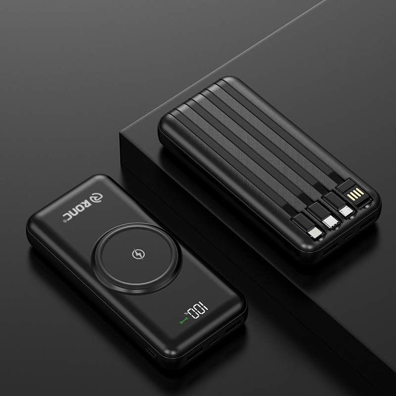 Портативный Power Bank 10000mAh с беспроводной зарядкой