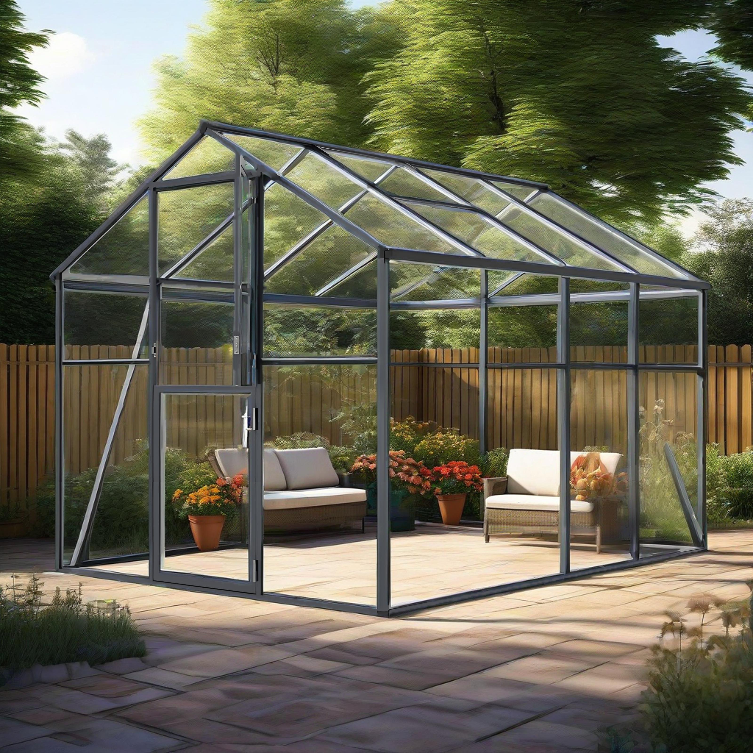 Теплица поликарбонат металлический каркас зеленая