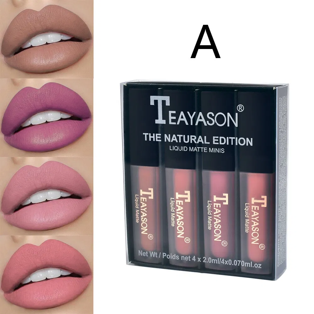 Tys 4-Piece Lipstick Set Non-Stick Matte Lipgloss Makeup Set