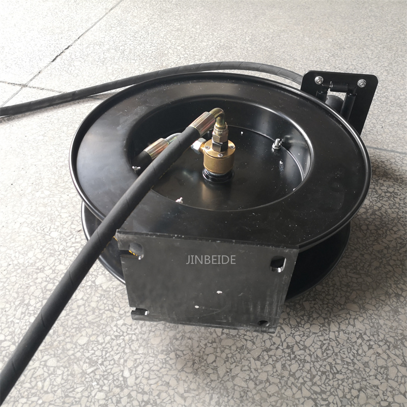 10 Meters Hydraulic Grease Hose Reel Retractable Auto Air Hose Reel Wall Mounted High Pressure Oil Hose Reel