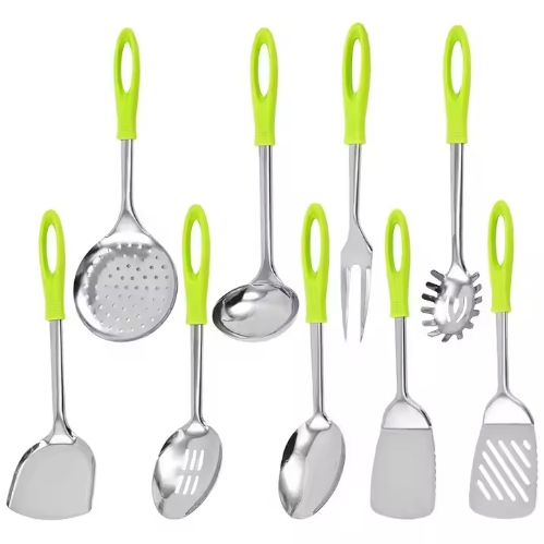 Wholesale Plastic Handle Kitchen Utensils Stainless Steel Kitchenware Utensils Set