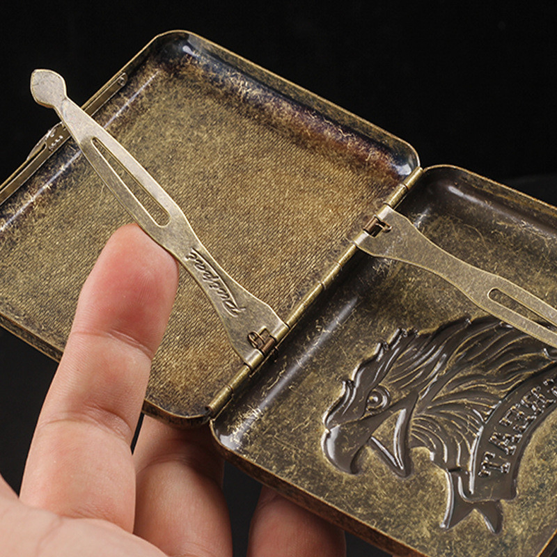 Ea451 Men for Metal Tobacco Case Men Hold 20 Medium Stainless Steel Holder Mini Storage Luxury Vintage Cases