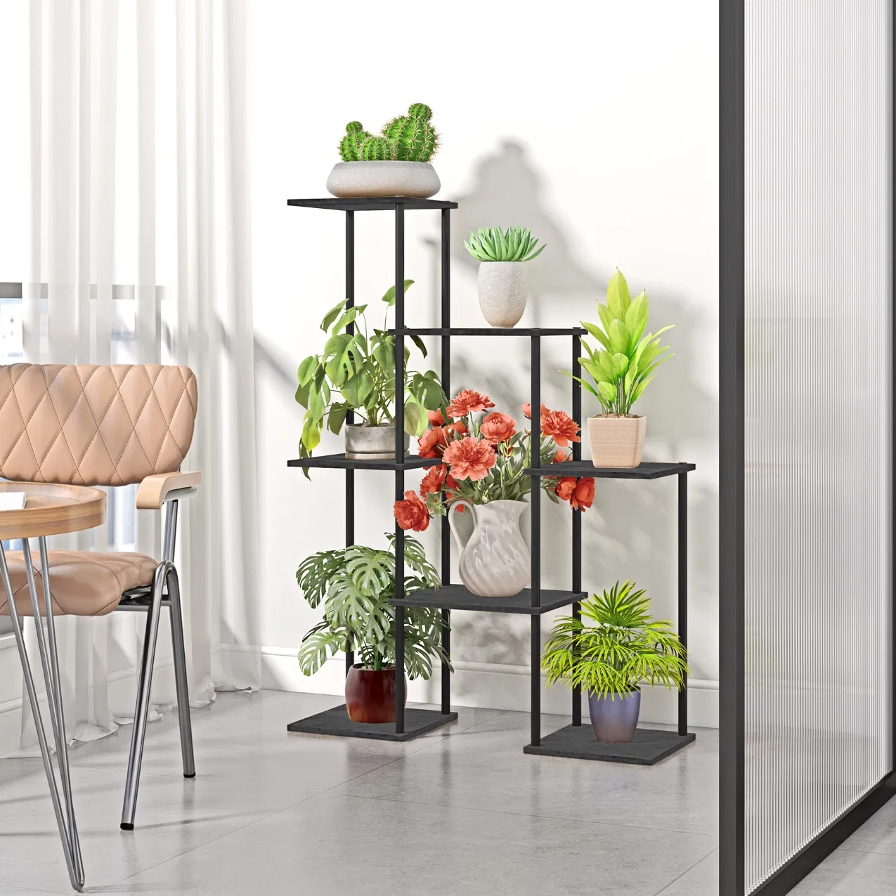 Indoor Multi Tier Corner Plant Pots Rack Flower Stand for Living Room