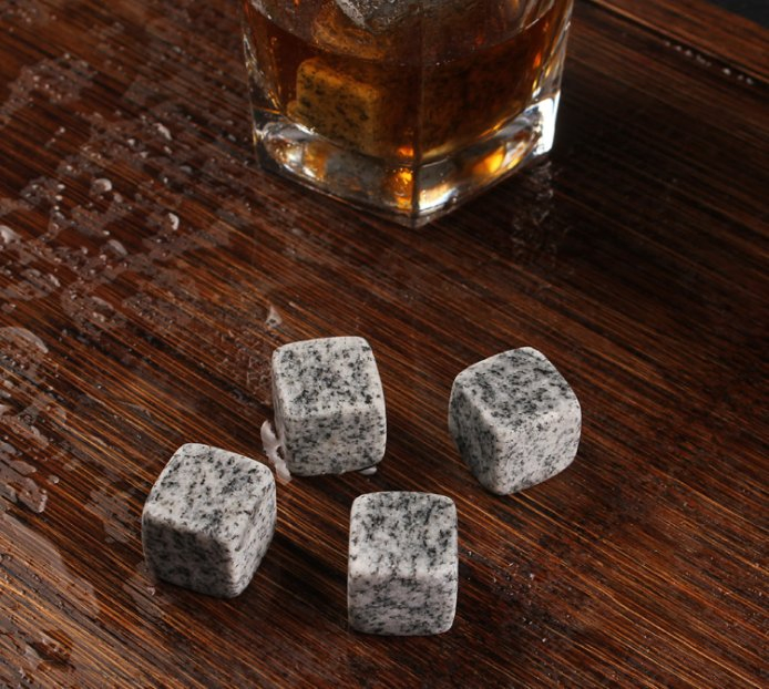 Reusable Whiskey Natural Granite Marble Cubes Chilling Rocks Ice Stone