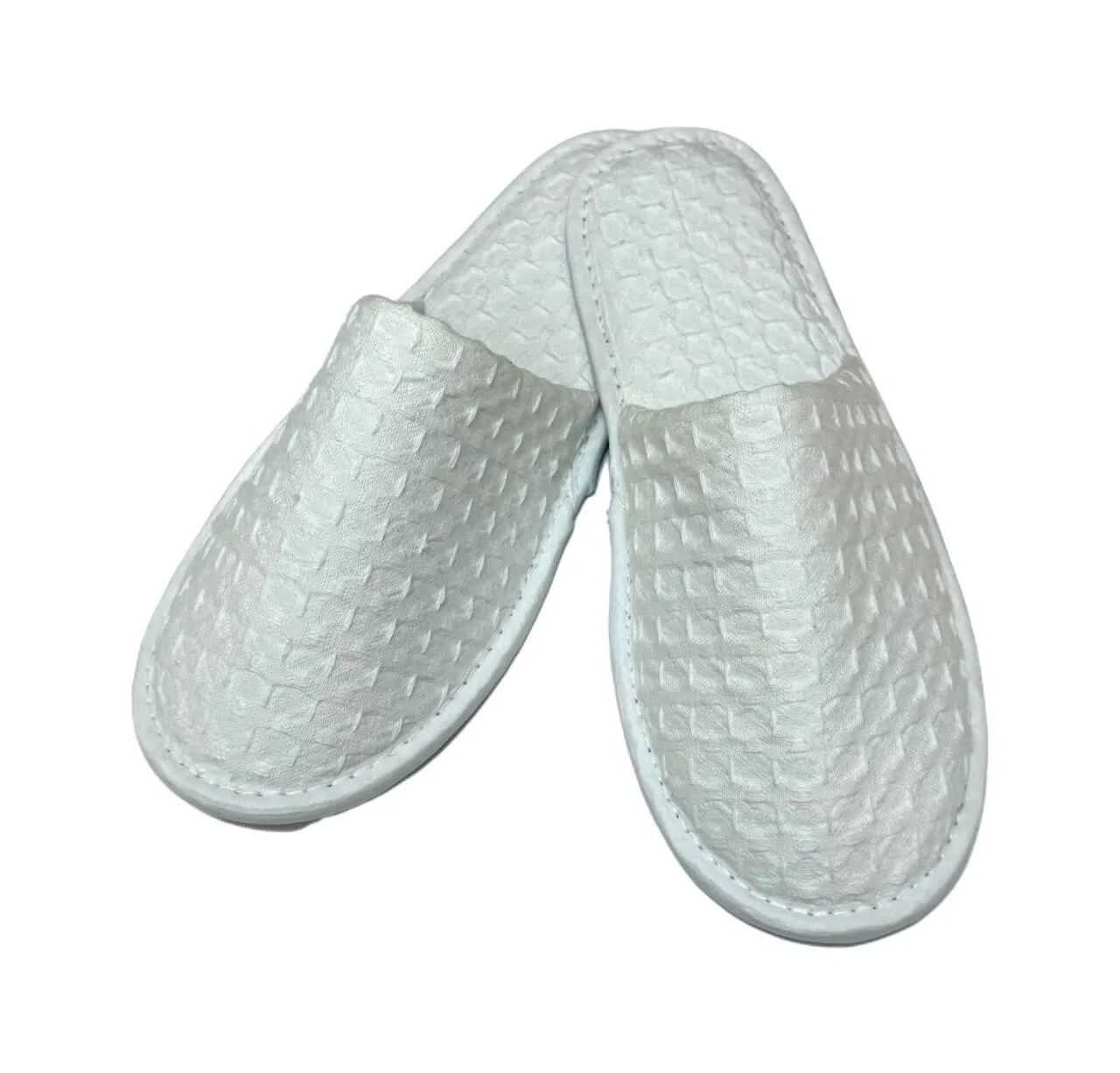 White Waffle Hotel Slippers Are Non-Slip and Comfortable