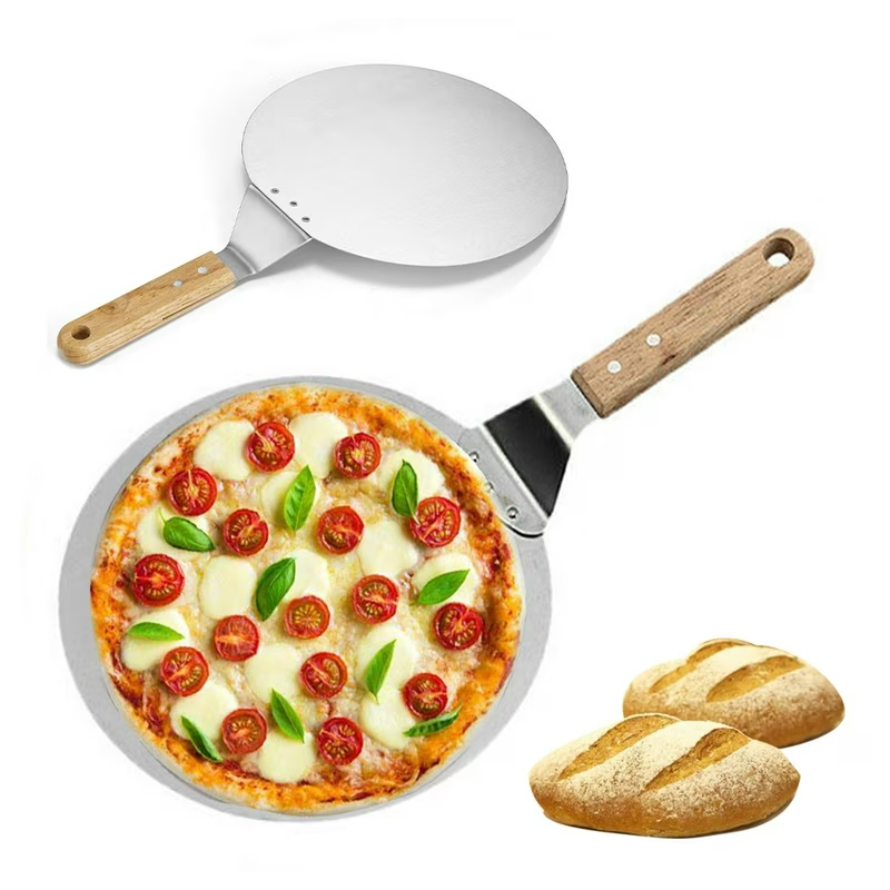 Aluminum Steel Pizza Turning Peel Pizza Paddle with Detachable Handle