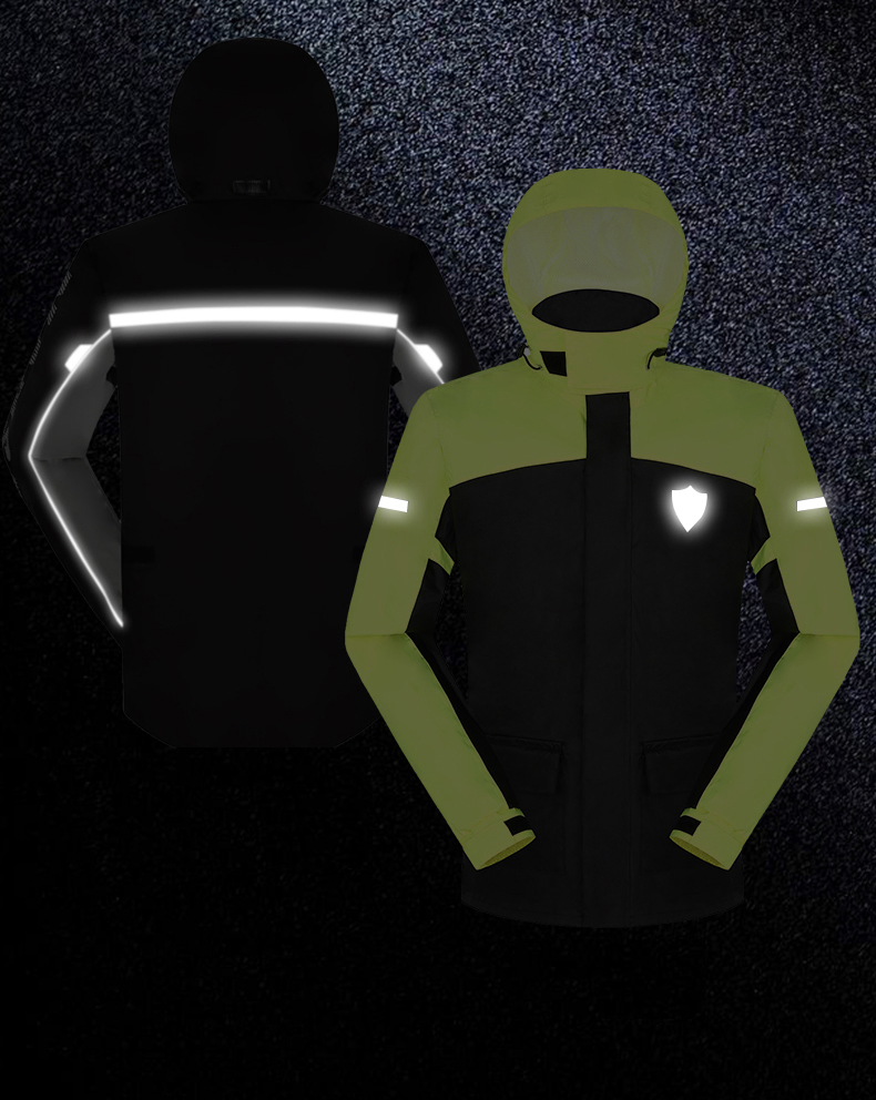 Wholesale Outdoor Waterproof Windproof Hoody Reflective Raincoats for Men