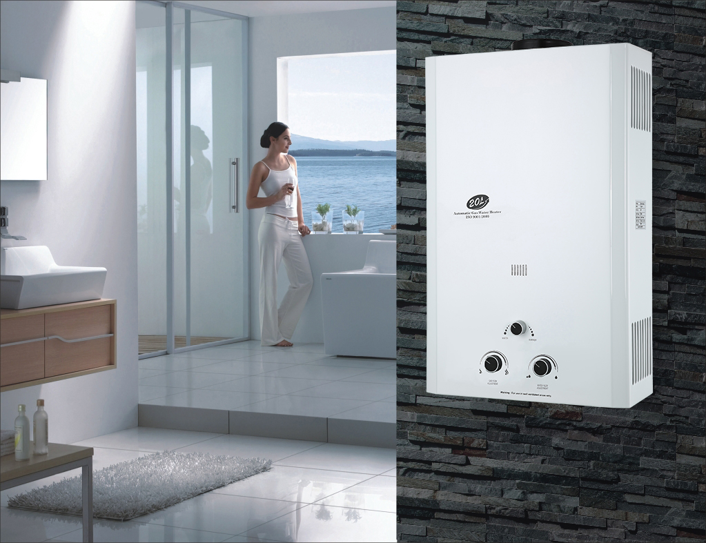 Проточный газовый водонагреватель с дымоходом 8л