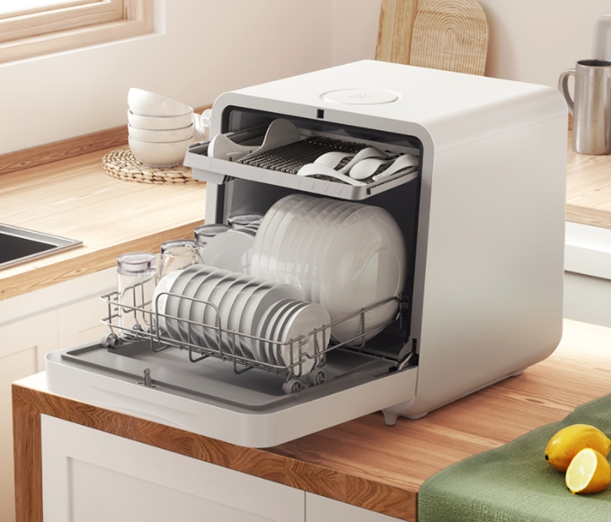 Smart Countertop Portable Dishwasher with WiFi Control & UV Sterilization