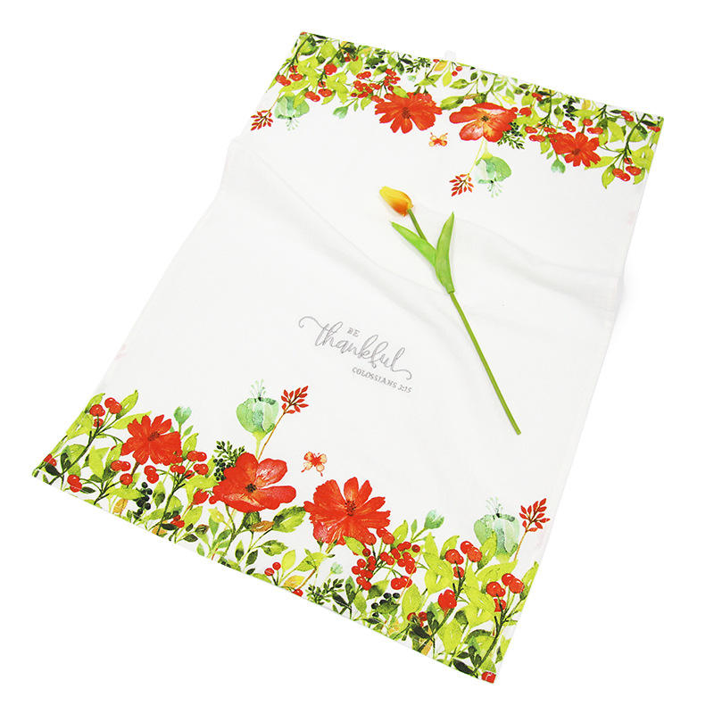 Professional Digital Print Soft Organic Cotton Linen Cleaning Tea Dish Towel Cloth Placemats for Dining Table