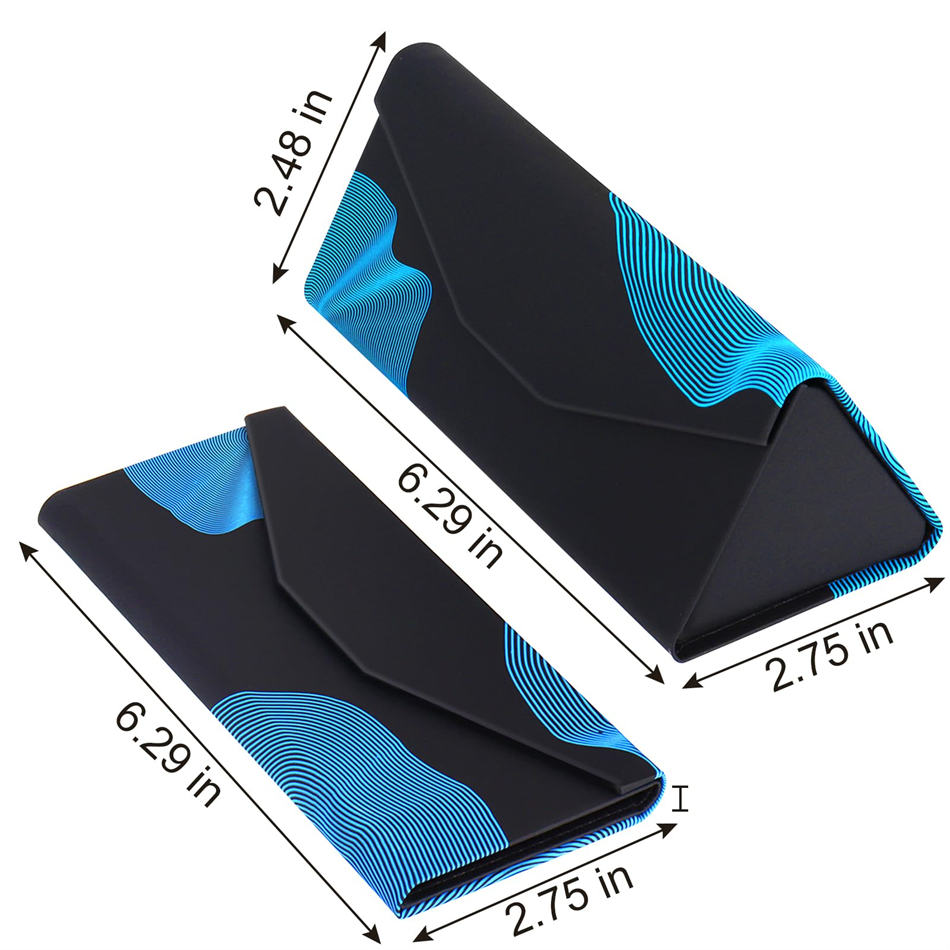 New Hard Shell Eyeglasses Storage Case Triangle Foldable Magnet Closure Sunglasses Case