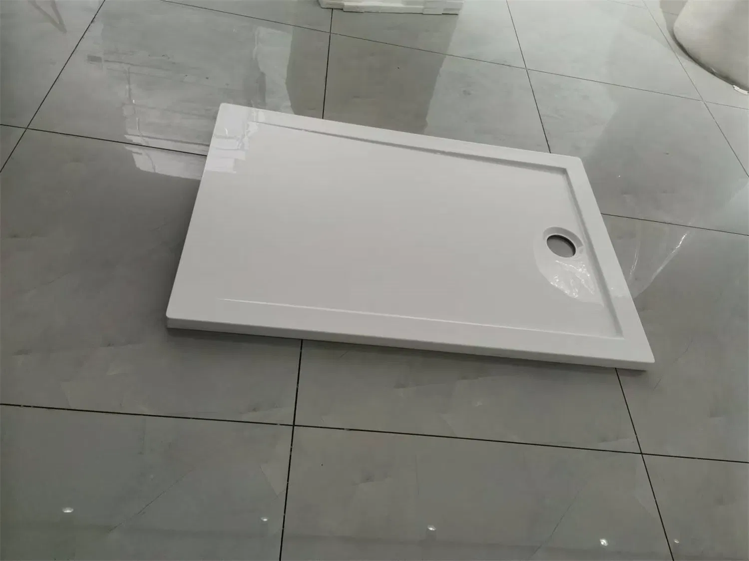 Rectangular White Acrylic Shower Base Tray