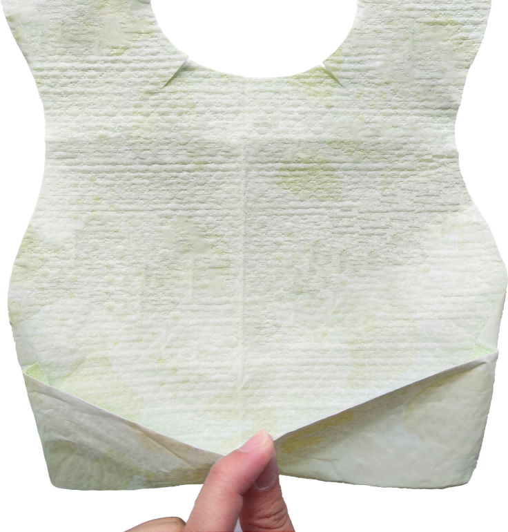 Ergonomic Light Green Non-Woven Adult Bibs-Designed for Incontinence Care