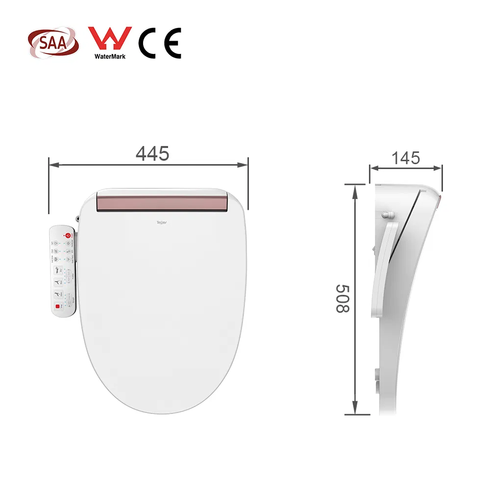 Intelligent Shower Toilet Bidet Seat White and Golden Color German Style