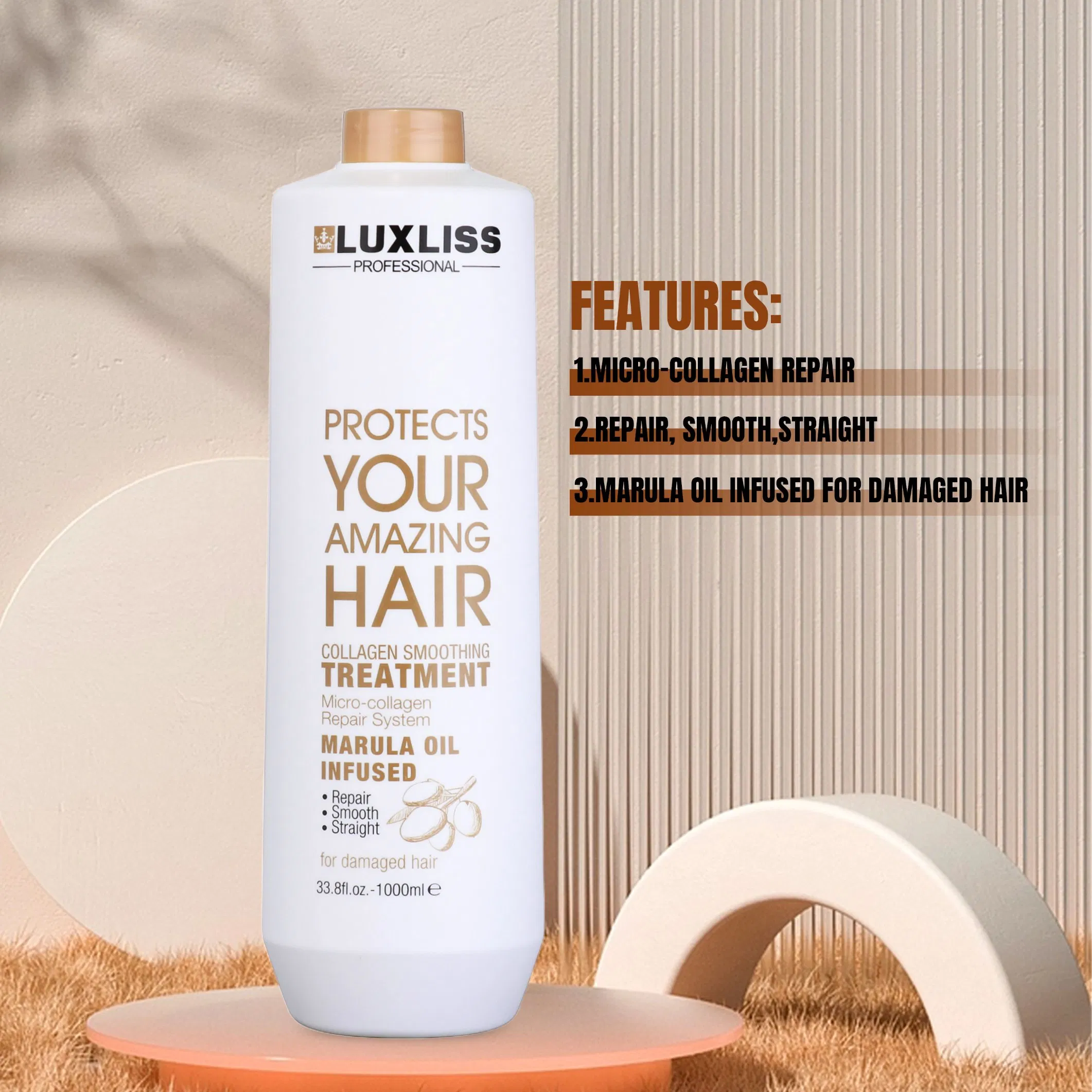 Luxliss Private Lebel Marula Oil Repair Hair Smoothing Collagen Hair Treatment Manufacturers