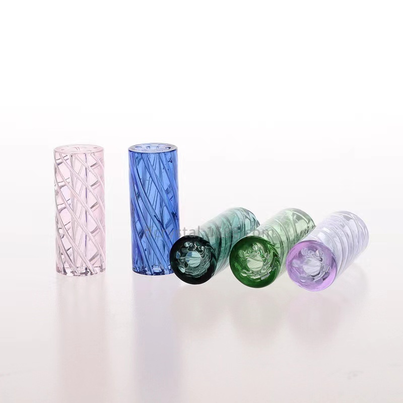 Glass Spiral Shape Cigarette Holder Smoking Pipes Glass Filter Tip