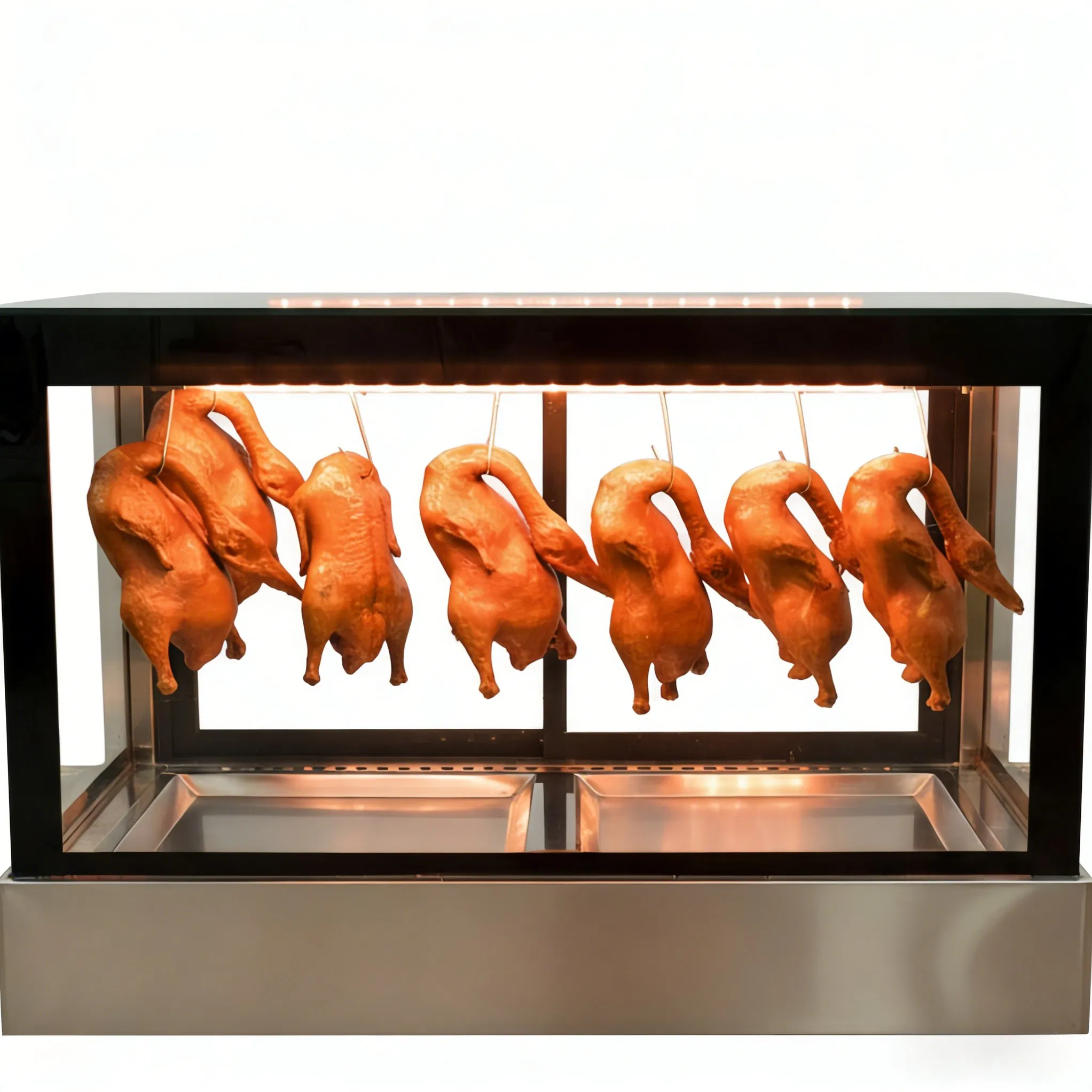 Heavy Duty Glass Roast Duck Display Warmer for Roast Duck Shop