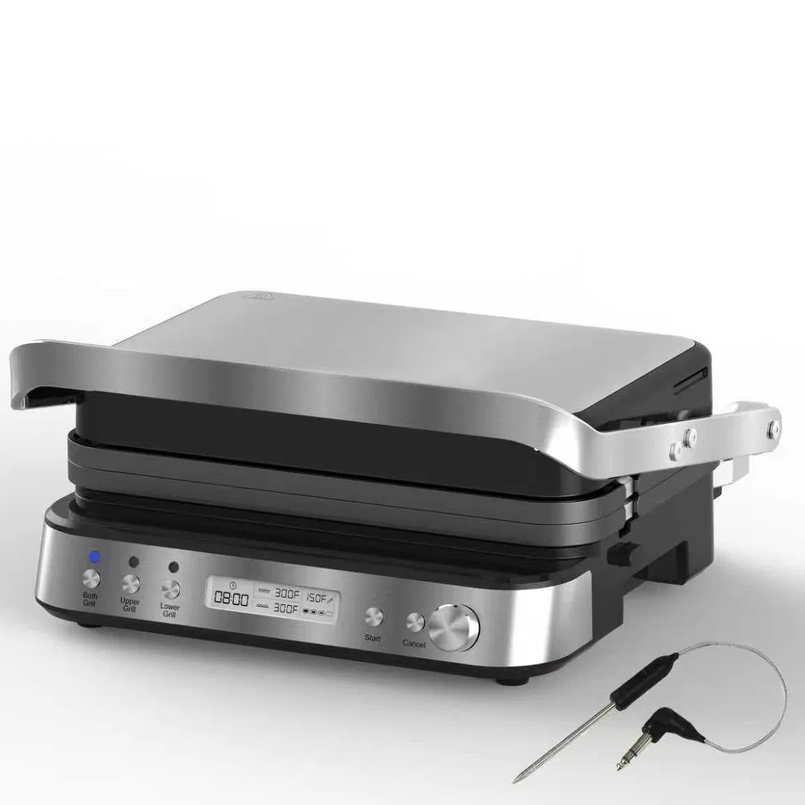 1600W Electric Contact Grill with Digital Display Kitchen Electronics Panini Steak Maker