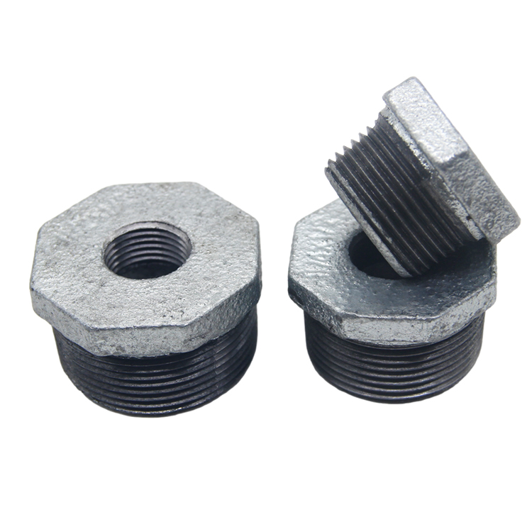 Malleable Casting Iron Bushing Plumber Materials 1/2'' 3/4'' Galvanized BS DIN Thread Busher for Industry