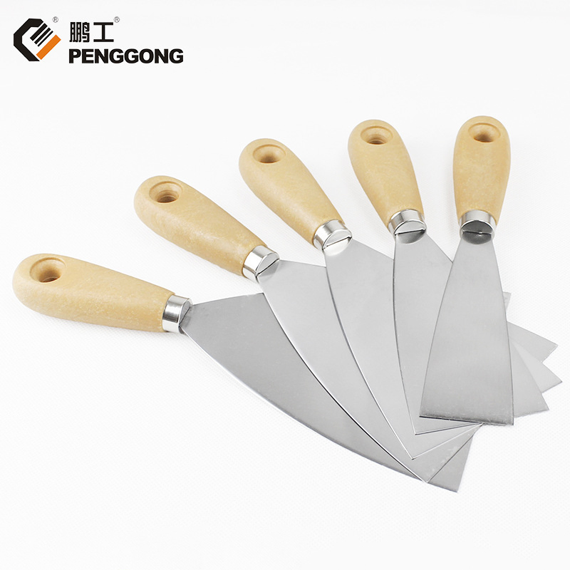 Peng Gong Imitation Wood Handle High Carbon Steel Putty Knife Thickened Cleaning Spatula Scraping Putty Trowel Paint