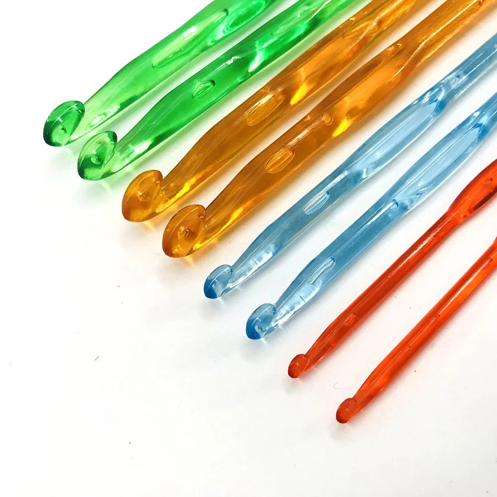Multicolor Plastic Handle Ergonomic Crochet Hook Set Crochet Yarn Needles High Quality Good Use Knitting Needle