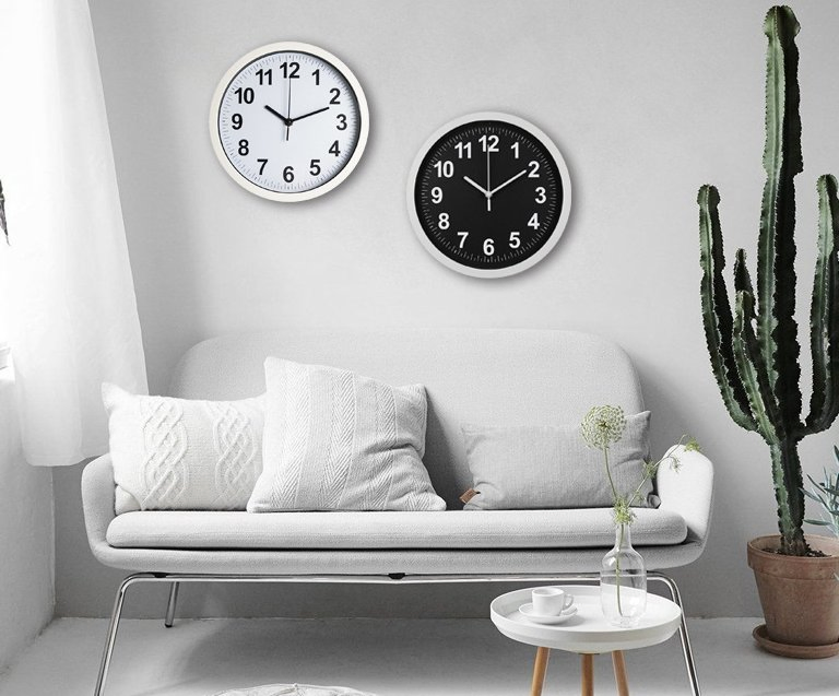 Hot Selling Home Products 10 Inch Simple Digital Mute Plastic Creative European Wall Clock