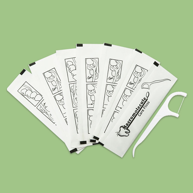 Cheap Dental Floss Pick Individually Wrapped Eco Friendly 2 in 1 Plastic Dental Floss Stick with Toothpick