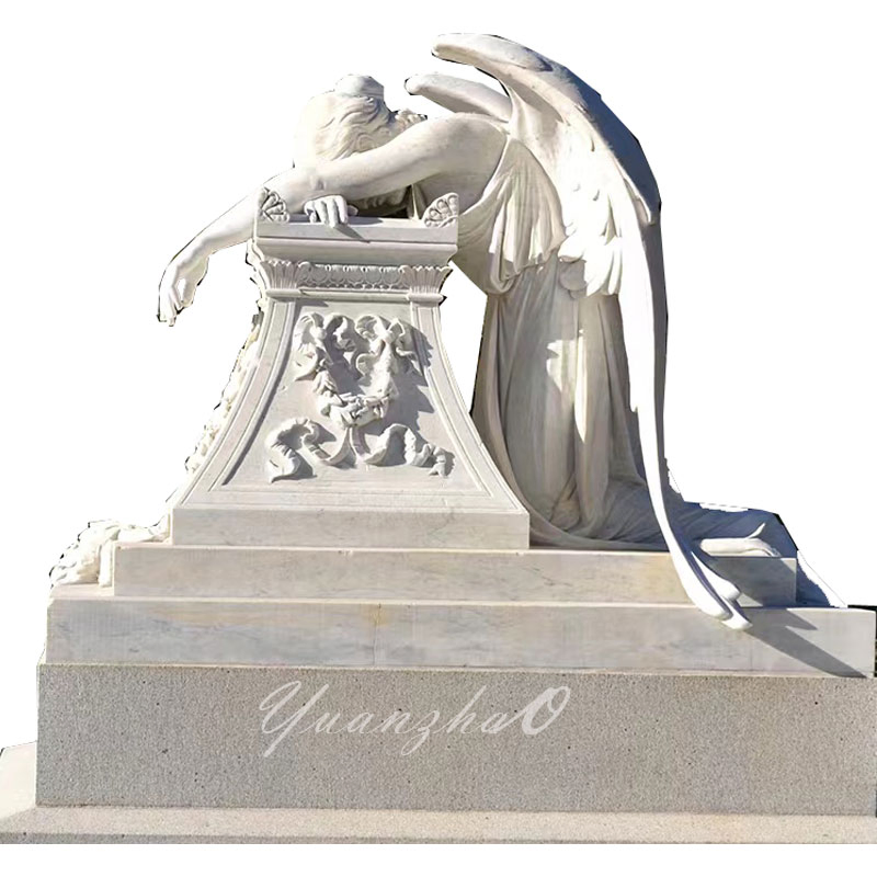 Graveyard Memorial Gravestone Stone Monument Marble Stone Praying Angel Sculpture Tombstone