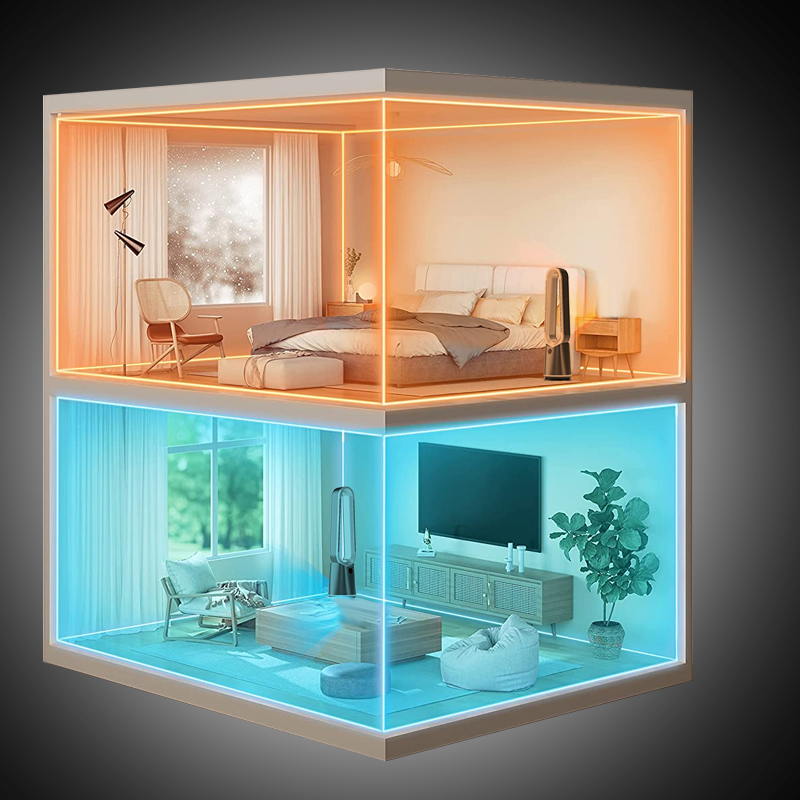 CE BSCI Kc Intelligent Remote Control 3s Fast Heating 2 in 1 Fan Heater 2kw PTC Electric Heater and Cooling Fan