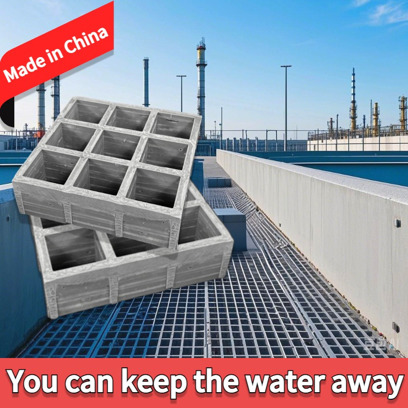 Anti-Slip Fiberglass Molded Deck Trench Cover Drain Pipe Sidewalk Floor Colored Corrosion - Resistant Anti-Aging Fire-Retardant Fiberglass FRP Grating