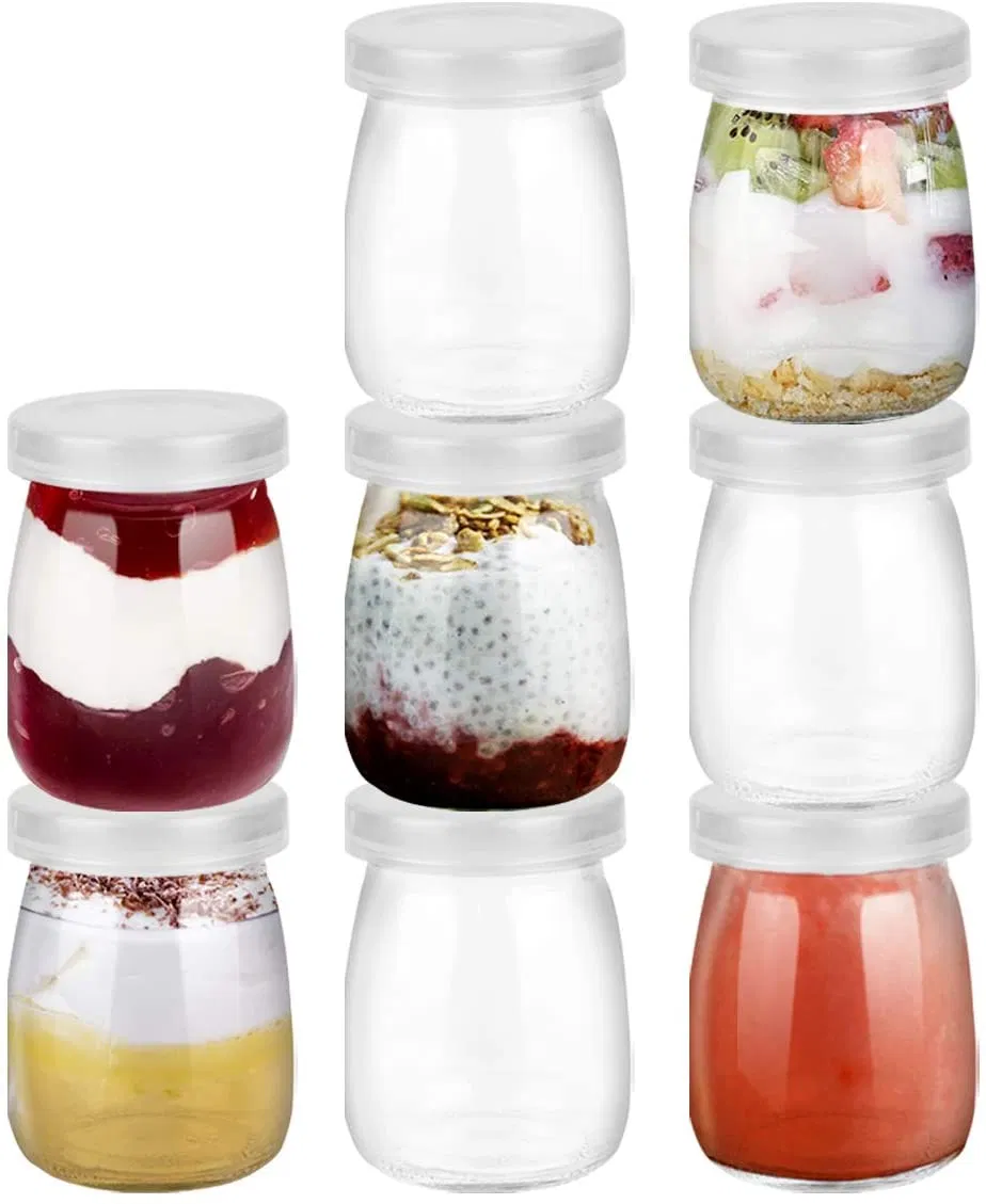 Стеклянная банка с крышкой для пудинга и молока