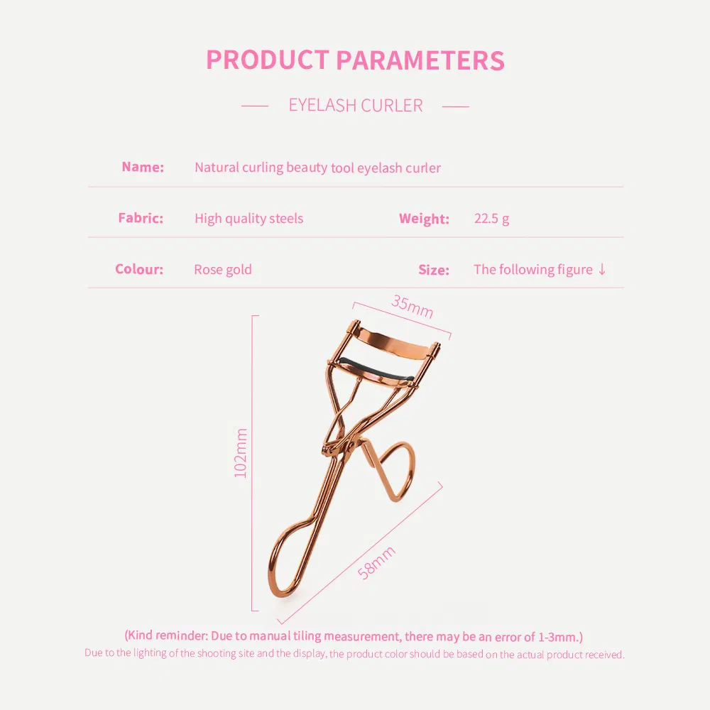 Beauty Stainless Steel Color Cosmetic Makeup Eyelash Curler Natural Long Lasting False Lashes Curling Clip