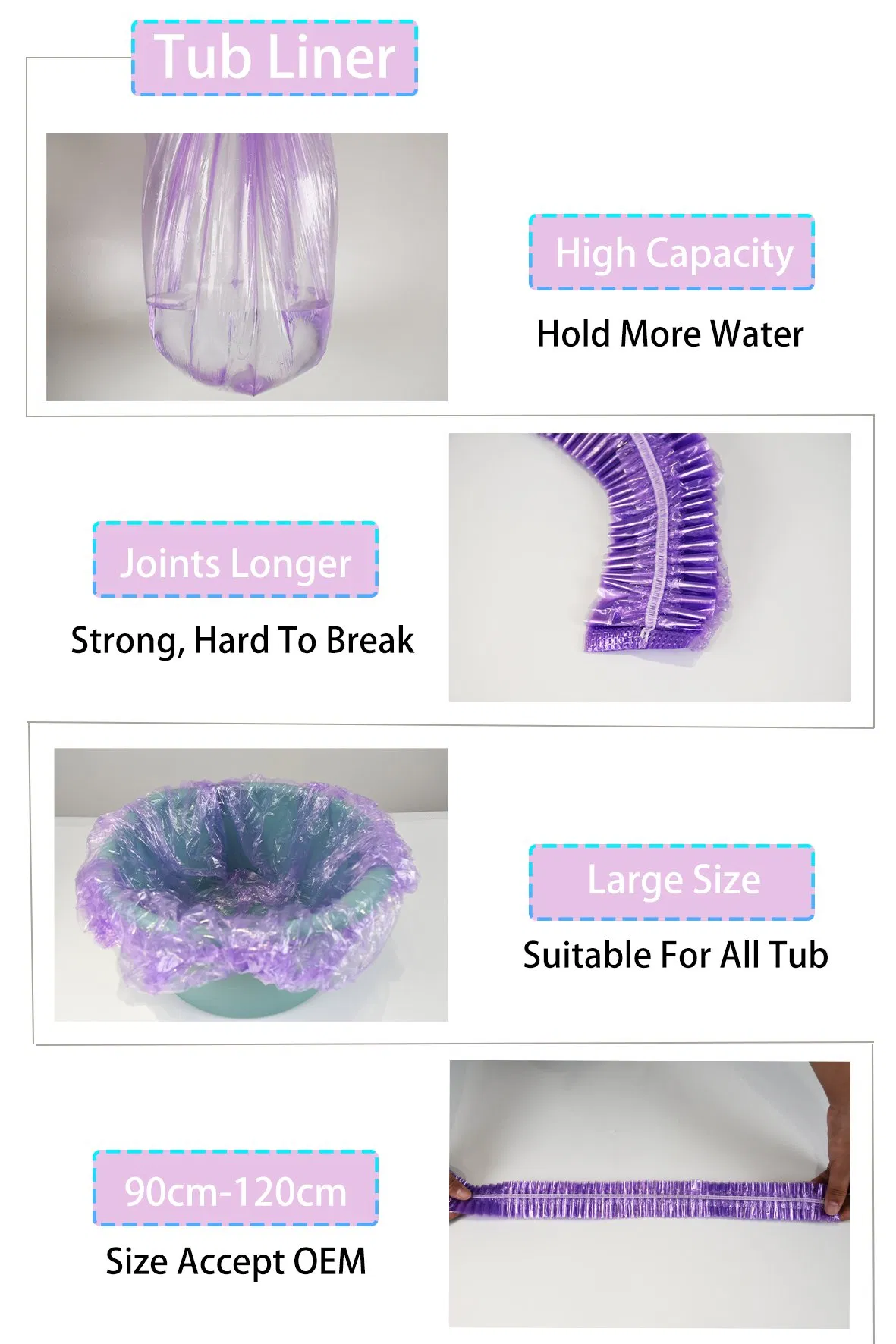 Free Sample Disposable Pedicure Liner Plastic SPA Liner for Salon