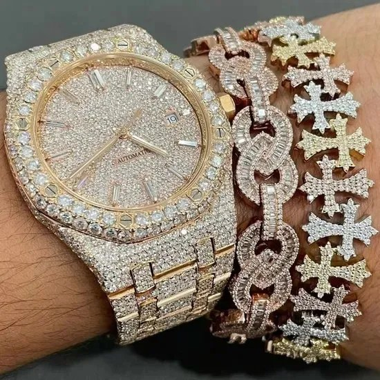 Brand New Best Selling Stainless Steel High Quality Trend Calendar Diamond Women's Watch