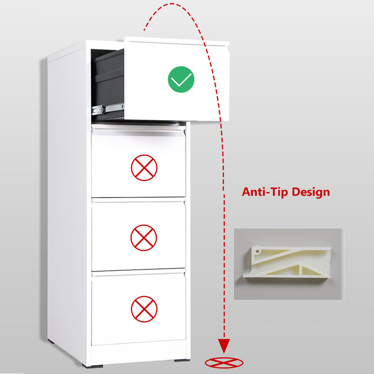 Шкаф офисный металлический для документов 4 ящика