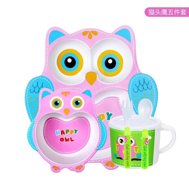 Cute Bamboo Baby Feeding Set with Adorable Animal Designs