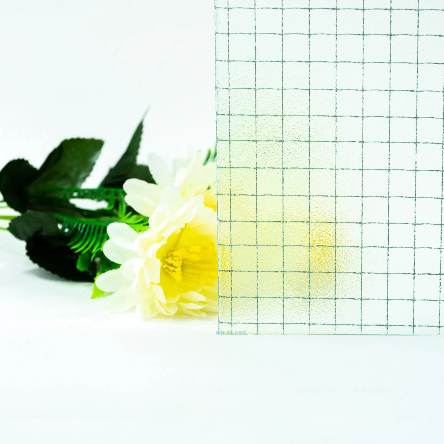 Frosted Wired Glass with Custom Pattern for Elegant Building Designs