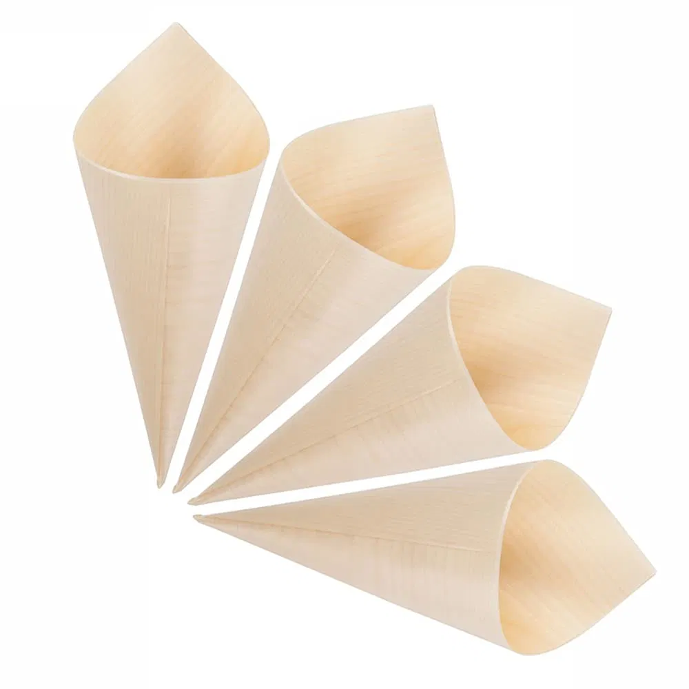 Factory Direct Eco-Friendly 180mm Disposable Wooden Cone