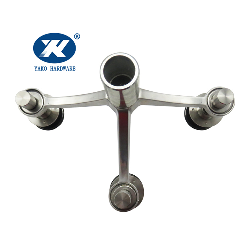 200 220mm 3 Way Arms Column Mount Curtain Wall Fittings Glass Spider