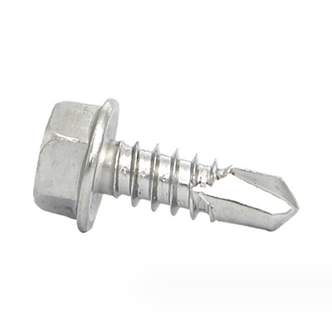 Self-Drilling Sheet Metal Screw Zinc-Plated Hex-Washer-Head #10 X 1 in