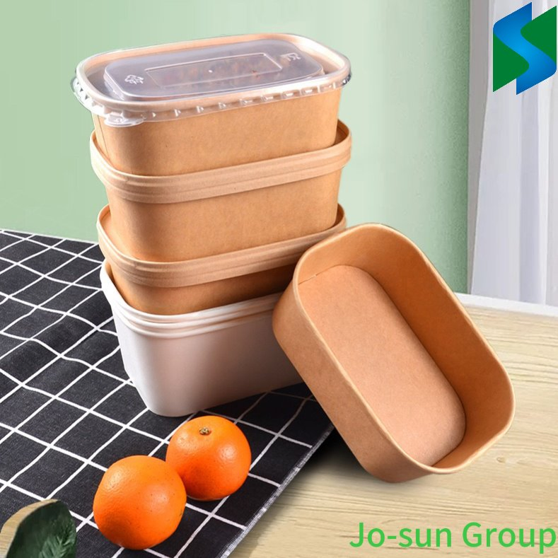 Factory Outlet Hot Sale Food Grade Disposable Takeaway Fast Food Container Kraft Paper Bowl