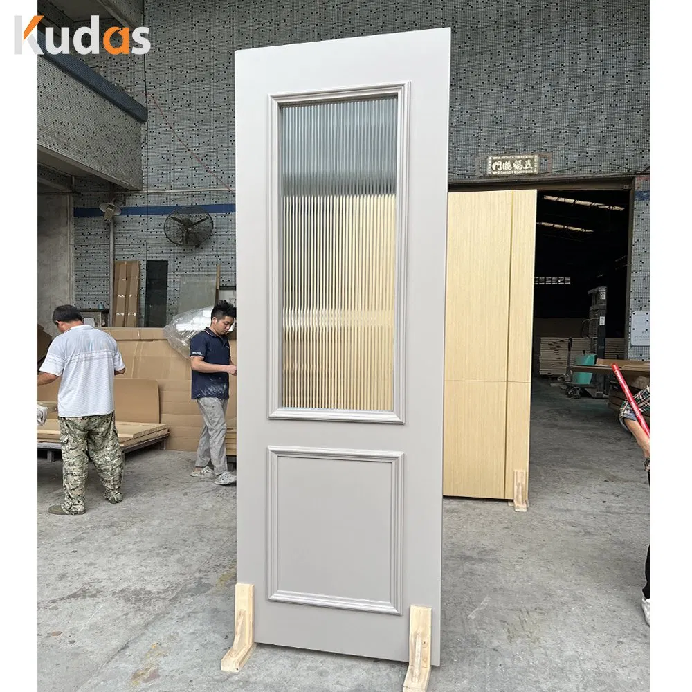 White Primed Interior Doors Wood MDF Internal Door Modern Prehung Interior Doors with Glass
