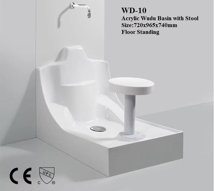 Раковина для вуду WD-10 с табуретом, акриловая