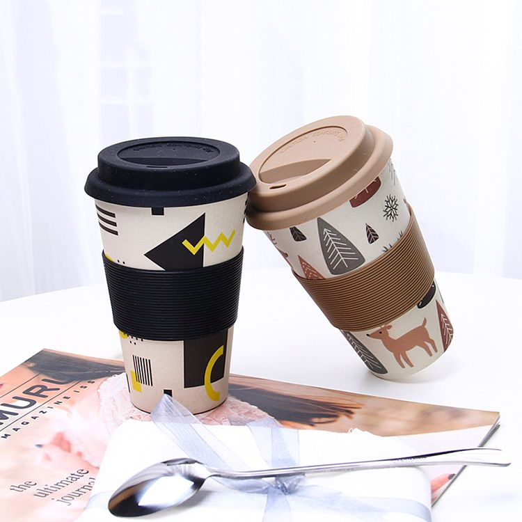 High Quality Reusable Bamboo Coffee Cup Organic Biodegradable Bamboo Ideal Mug for Travel