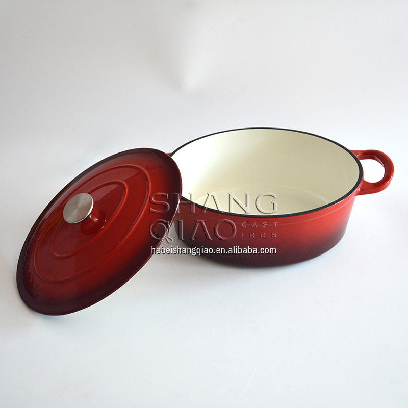 Эмалированный чугунный жаровня овальная для плиты