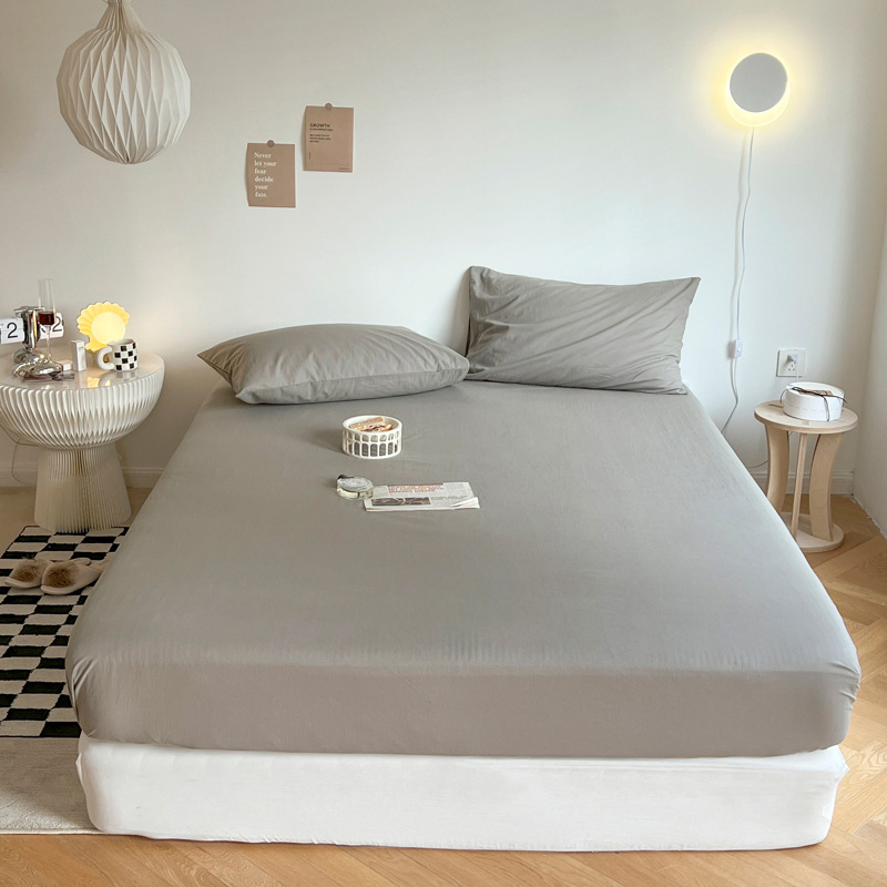 Textile One-Piece Washed Cotton Bedspread Dust Cover Mattress Protective Cover Bedding Set