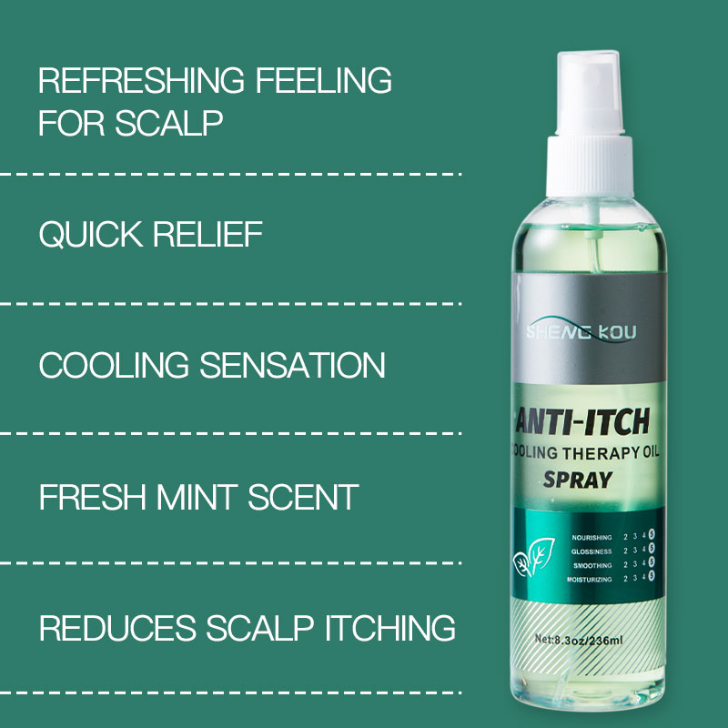 Factory Custom Label Hair Care Product Menthol Cooling Scalp Soothing Deep Care Organic Hair Oil Spray